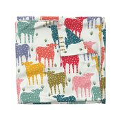 Free Range Rainbow Cows With Spots- Large -24x24 inch repeat