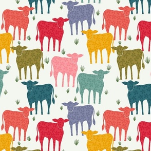 Free Range Rainbow Cows With Flowers - Medium