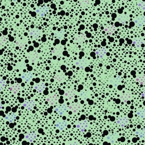 Celadon black faded dots