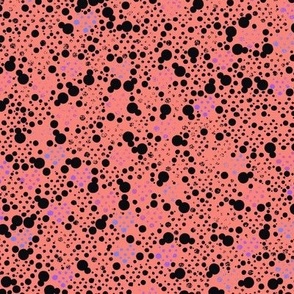 Coral black faded dots