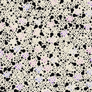Eggshell black faded dots