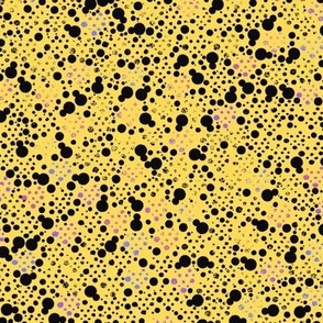 Mustard black faded dots
