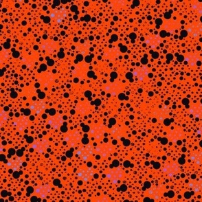Orange red black faded dots