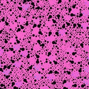 Rose pink black faded dots