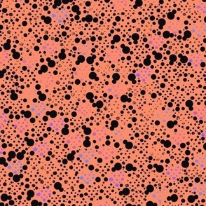 Salmon black faded dots