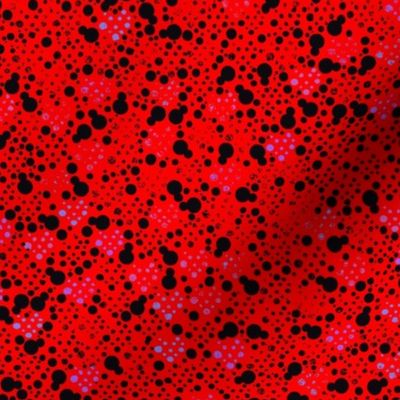 Scarlet black faded dots