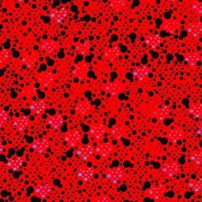 Scarlet black faded dots