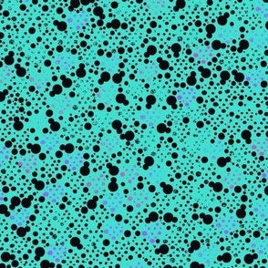 Turquoise black faded dots