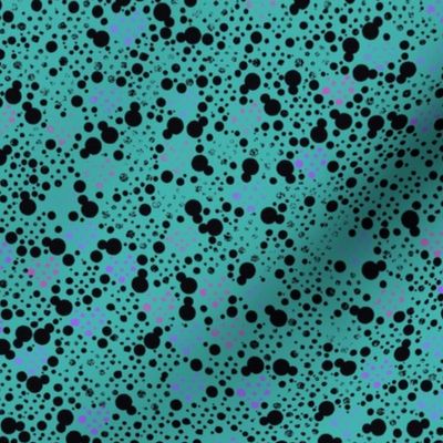 Verdigris black faded dots