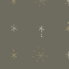 Simple starry snowflakes - bronze (12.6 in repeat)