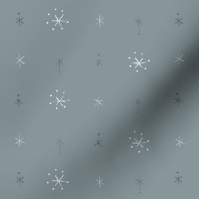 Simple Starry Snowflakes - half scale (silver gray)