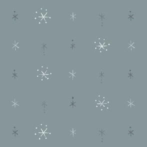 Simple Starry Snowflakes - half scale (silver gray)