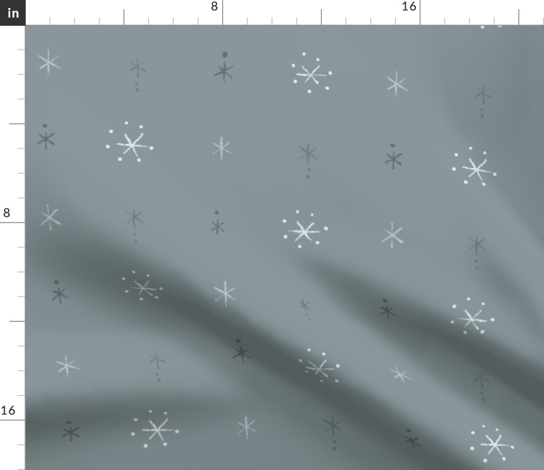 Simple Starry Snowflakes (silver gray)