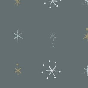 Simple Starry Snowflakes (silver gold slate gray)