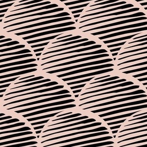 Striped circles on salmon background