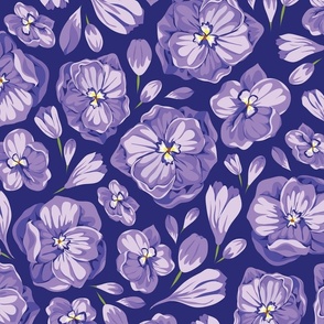 Illustrated florals (purple)