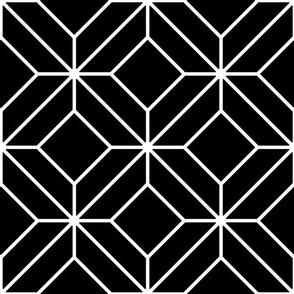 Victor Diamond Tiles - white black 