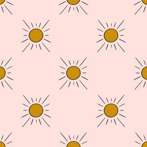 Sun Pattern on Blush Pink Background - SpringGarden2023