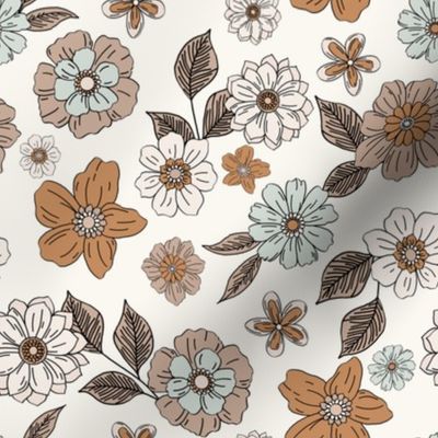 Florence Retro Florals / Almond