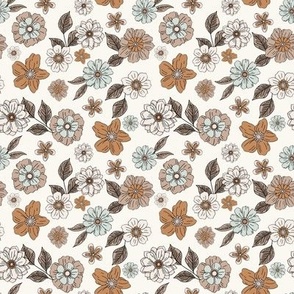 Small / Florence Retro Florals / Almond