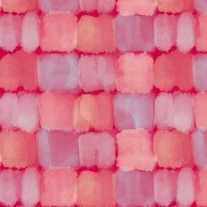 Glass Palace - half scale (paintbrush tiles on hot pink magenta)