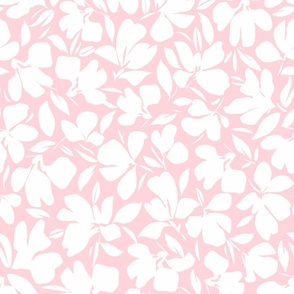 White floral on pink