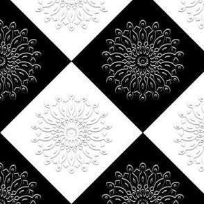 Mandala Tiles, Black and White