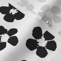 Sakura floral - Black on White - large