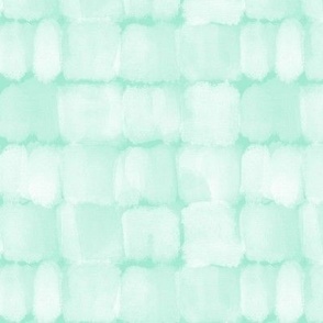 Ice Palace - white paintbrush tiles on pale teal - half scale