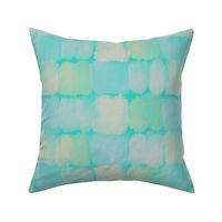 Seaside Glass Palace - colorful paintbrush tiles on bright teal