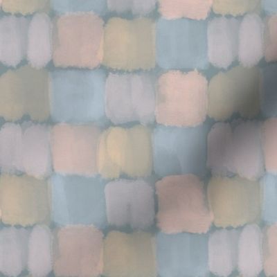 Glass palace - rare pearl paintbrush tiles - pink, gold, blue (half scale)