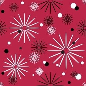 Atomic Sparkles  in "Via Magenta" Pantone's 2023 Color of the Year Mid Century Modern 