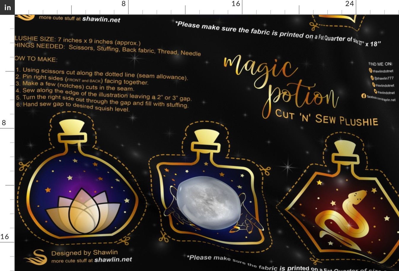 Magic potion Bottle plushie cut n sew DIY project
