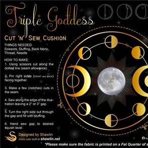 Cut and sew triple goddess mystic cushions DIY project 