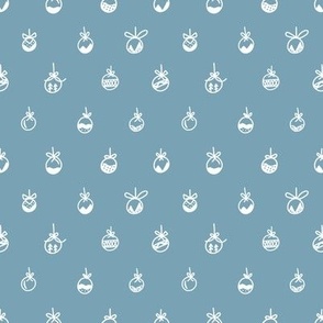 Ornaments - White on Serenity Blue