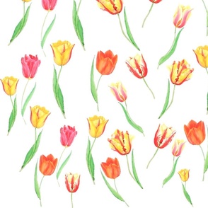 yellow orange and red tulips pattern 