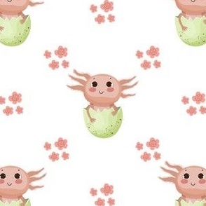 Axolotl eggs pink and simple floral