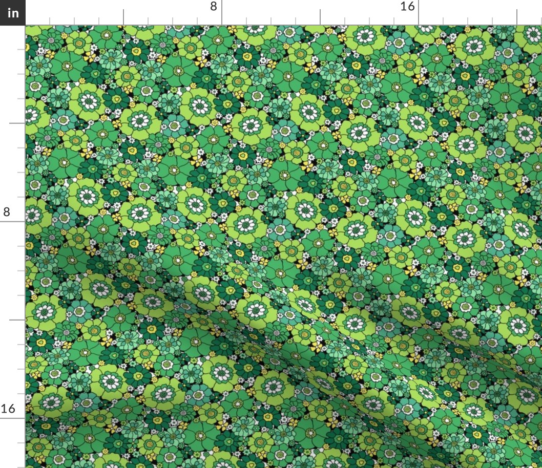 Saint Patrick's Day Floral Bright Groovy - Extra Small Scale 