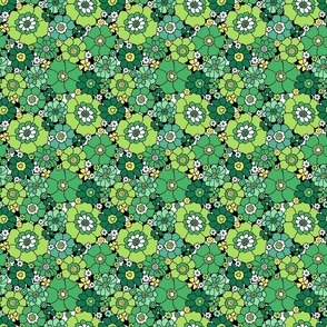 Saint Patrick's Day Floral Bright Groovy - Small Scale 