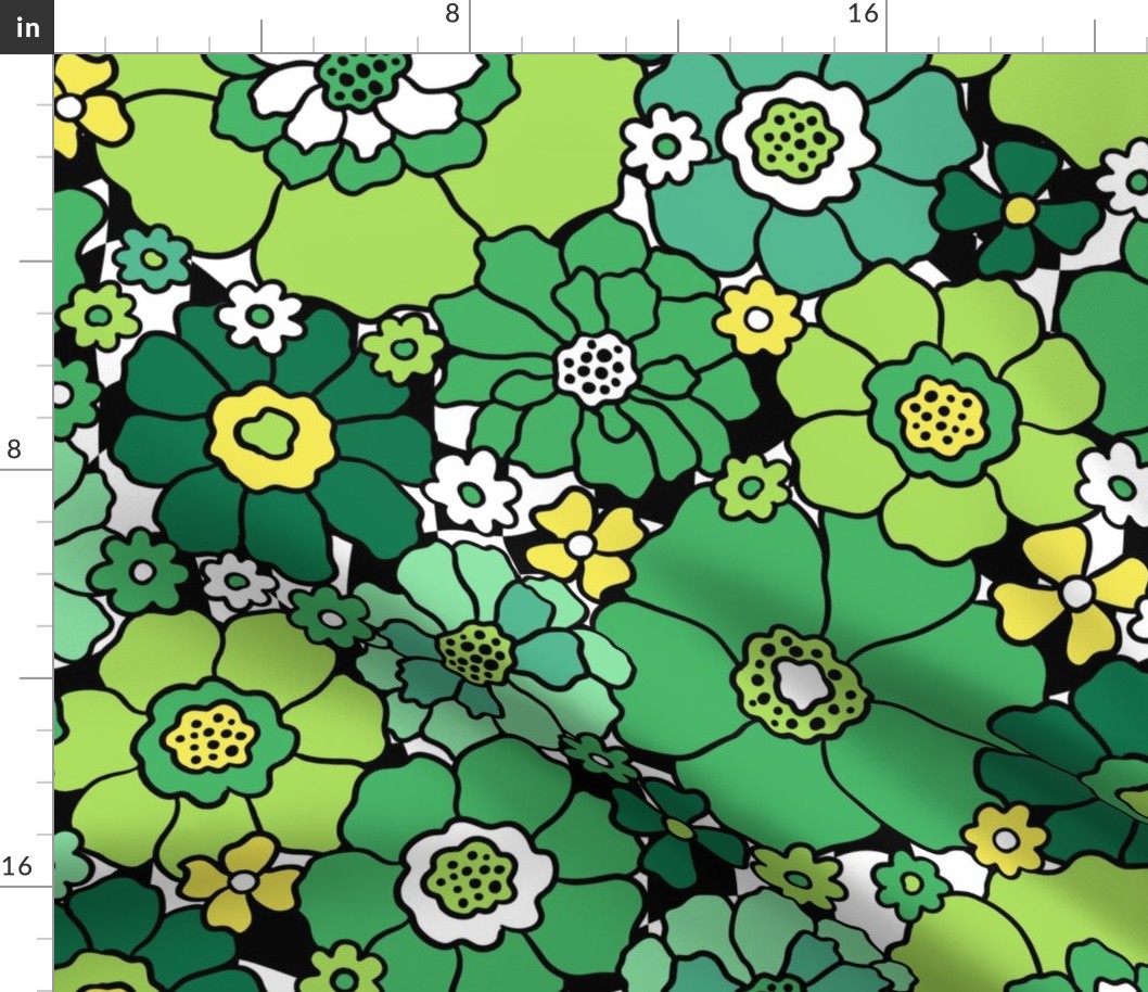 Saint Patrick's Day Floral Bright Groovy - XL Scale 