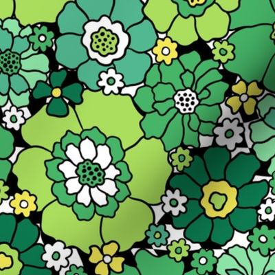 Saint Patrick's Day Floral Bright Groovy Rotated - Large Scale 