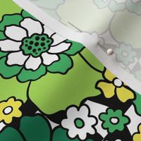 Saint Patrick's Day Floral Bright Groovy Rotated - Large Scale 