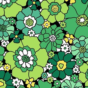 Saint Patrick's Day Floral Bright Groovy Rotated - XL Scale 