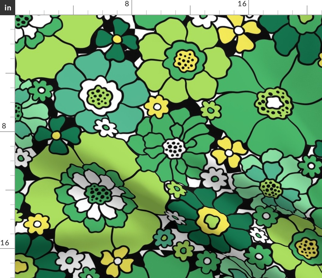 Saint Patrick's Day Floral Bright Groovy Rotated - XL Scale 