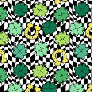 Groovy Lucky Shamrocks Bright - Large Scale