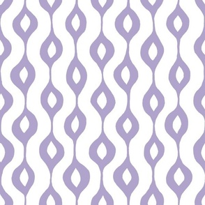 Hand Drawn Doodle Ogee Pinstripes, Lavender Purple and White (Medium Scale)