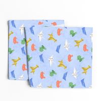 Origami Animals on Baby Periwinkle