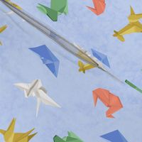 Origami Animals on Baby Periwinkle