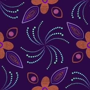 Hawaiian print purple
