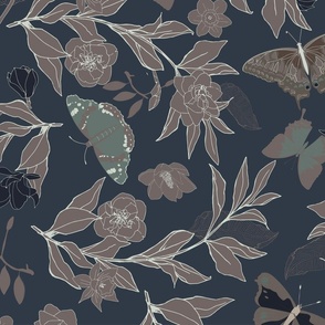 pattern.flowersfly.brown